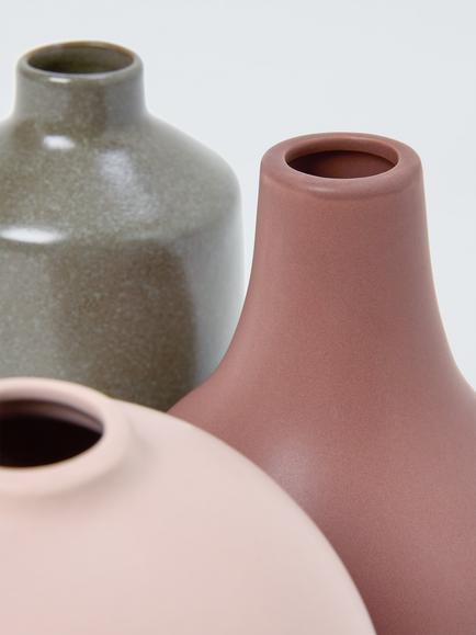 John Lewis Boxed Ceramic Bud Vases, Set of 3, H12cm, Multi - view 2, Multi