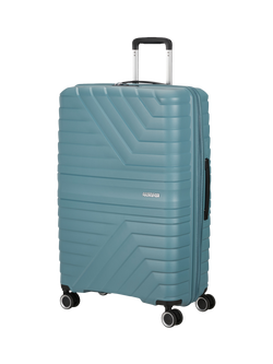 American Tourister Flytwist Large Hard Shell Suitcase, 117L, Storm Blue, Storm Blue