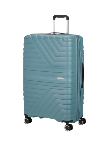 American Tourister Flytwist Large Hard Shell Suitcase, 117L, Storm Blue, Storm Blue