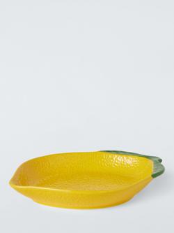 John Lewis Hand Painted Stoneware Lemon Dish, 25.8cm, Yellow, Multi