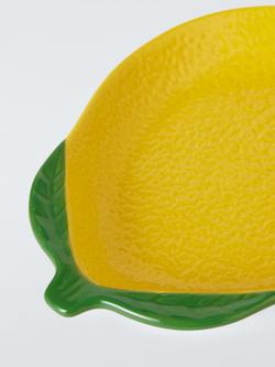 John Lewis Hand Painted Stoneware Lemon Dish, 25.8cm, Yellow - view 2, Multi