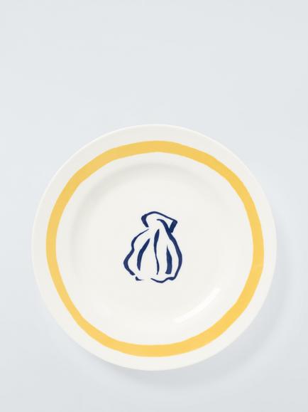 John Lewis Shell Fine China Side Plate, 19cm, White/Multi, Multi