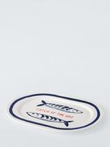 John Lewis Fish Catch of the Day Oval Fine China Platter, 35cm, Blue/Multi