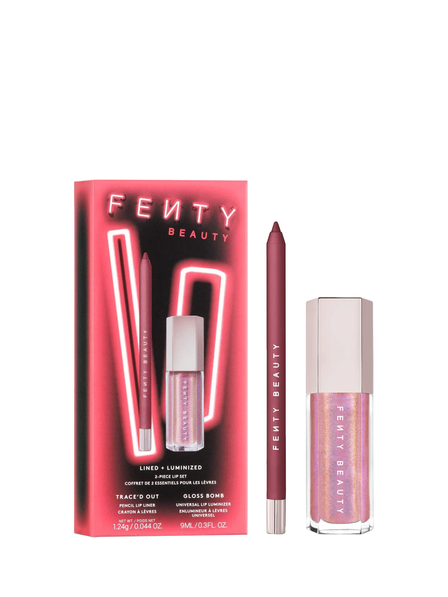 Product image 1 of 3, which shows Fenty Beauty Lined & Luminised Lips Makeup Gift Set