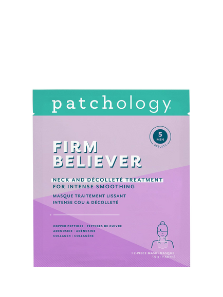 Patchology Firm Believer Neck & Décolleté Treatment For Intense Smoothing 2-Piece Hydrogel Mask, x 1, 