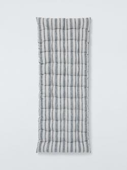 John Lewis Indoor/Outdoor Bench Cushion, Woven Stripe, Natural