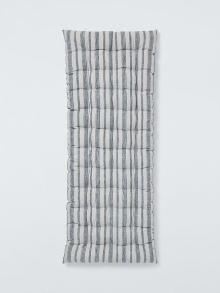 John Lewis Indoor/Outdoor Bench Cushion, Woven Stripe, Natural