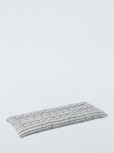 John Lewis Indoor/Outdoor Bench Cushion, Woven Stripe - view 2, Natural