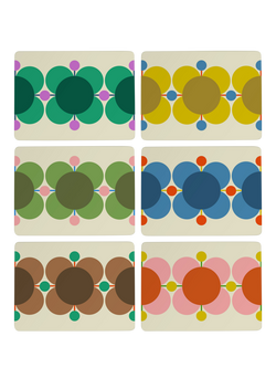 Orla Kiely Atomic Flower Cork-Backed Placemat, Set of 6, Assorted, Assorted