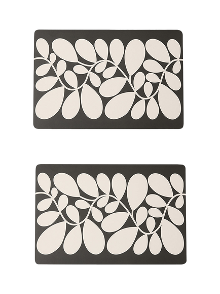 Orla Kiely Sycamore Stripe Cork-Backed Large Placemat, Set of 2, Black/White, Black/White