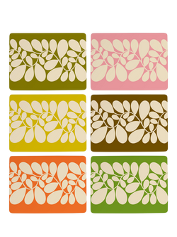 Orla Kiely Sycamore Stripe Cork-Backed Placemat, Set of 6, Assorted, Assorted