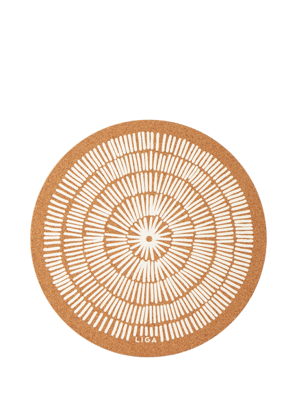 LIGA Sandy White Cork Round Placemats, Set of 4, Natural, Natural