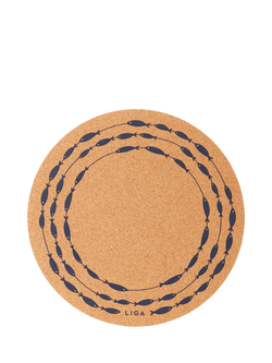 LIGA Cork Fish on Line Round Placemats, Set of 4, Natural, Natural