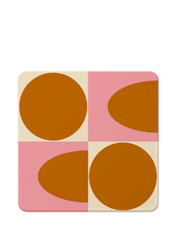 Orla Kiely Spot Square Oval Cork-Backed Coaster, Set of 4, Assorted - view 2, Assorted