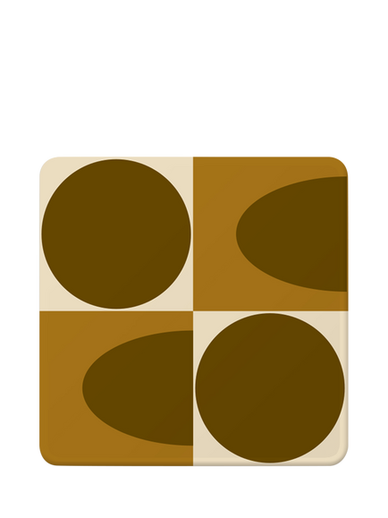 Orla Kiely Spot Square Oval Cork-Backed Coaster, Set of 4, Assorted - view 2, Assorted