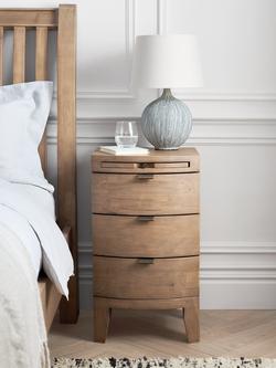 John Lewis Reclaimed Timber 3 Drawer Bedside Table, Natural Wood - view 2, Natural Wood
