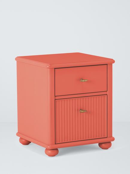 John Lewis Reed 2 Drawer Bedside Table, Baked Clay