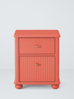 John Lewis Reed 2 Drawer Bedside Table, Baked Clay - view 2, Baked Clay