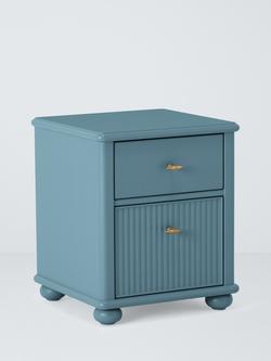 John Lewis Reed 2 Drawer Bedside Table, Heritage Blue