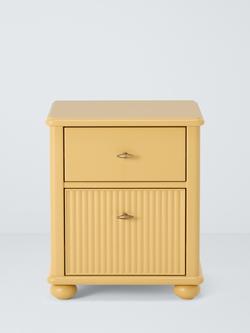 John Lewis Reed 2 Drawer Bedside Table, Butter - view 2, Butter