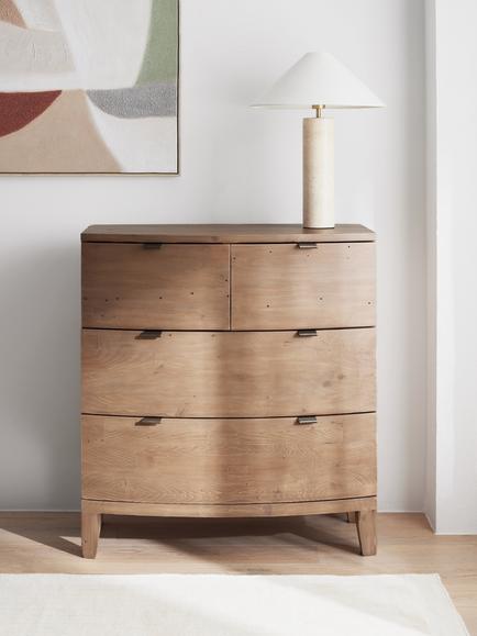John Lewis Reclaimed Timber 4 Drawer Chest, Natural Wood - view 2, Natural Wood