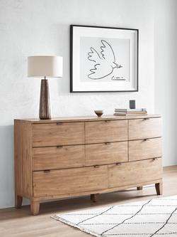 John Lewis Reclaimed Timber 8 Drawer Chest, Natural Wood - view 2, Natural Wood
