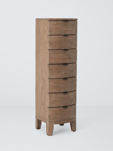 John Lewis Reclaimed Timber 7 Drawer Tallboy Chest, Natural Wood, Natural Wood