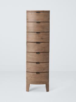 John Lewis Reclaimed Timber 7 Drawer Tallboy Chest, Natural Wood - view 2, Natural Wood