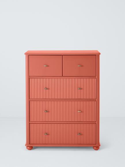 John Lewis Reed 5 Drawer Chest - view 2, Baked Clay