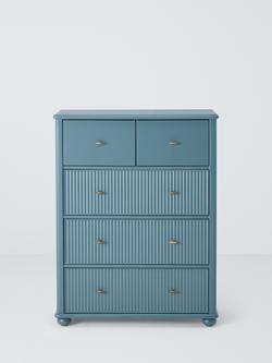John Lewis Reed 5 Drawer Chest - view 2, Heritage Blue