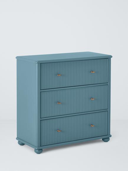 John Lewis Reed 3 Drawer Chest, Heritage Blue
