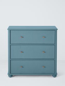 John Lewis Reed 3 Drawer Chest - view 2, Heritage Blue