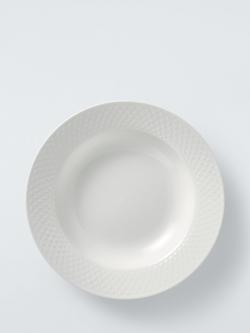 John Lewis Lattice Fine China Pasta Bowls, Set of 4, 22.8cm, White - view 2, White White