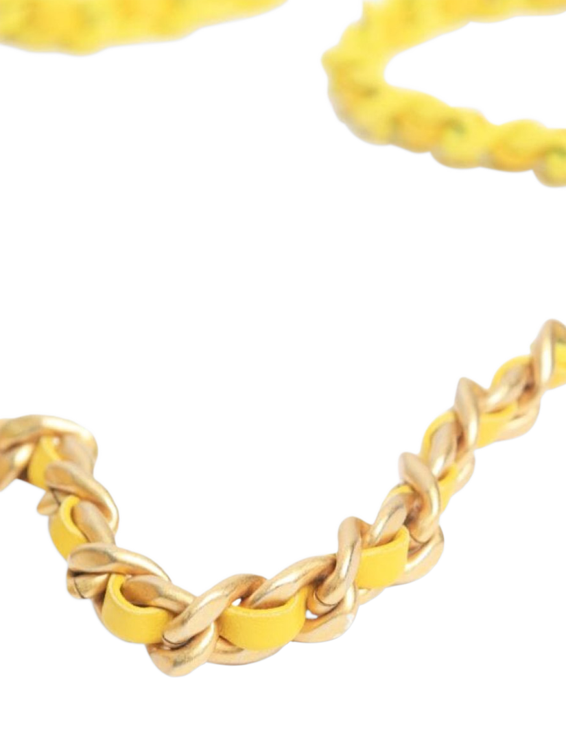 Product image 5 of 7, which shows Pre-loved CHANEL 2021 Diamond-Quilted Lambskin Candy Wallet, Lemon