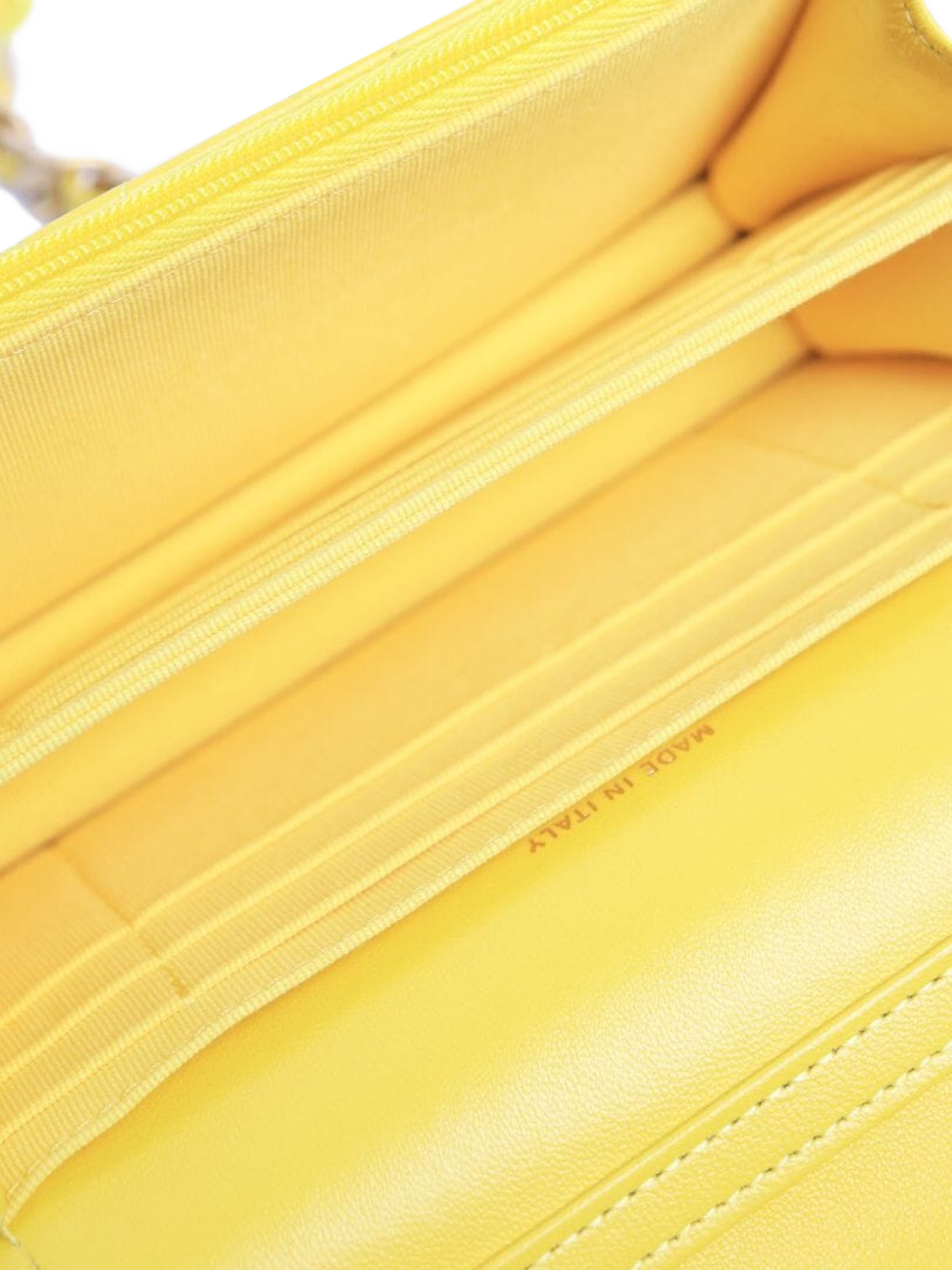 Product image 6 of 7, which shows Pre-loved CHANEL 2021 Diamond-Quilted Lambskin Candy Wallet, Lemon