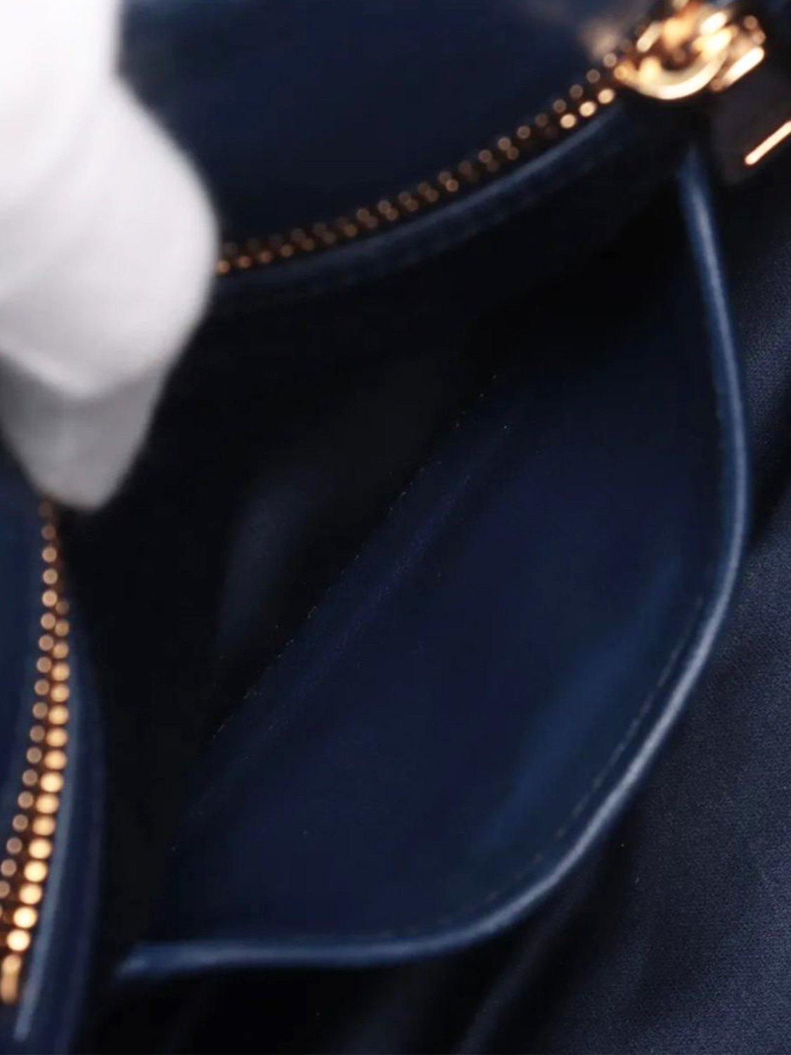 Product image 8 of 10, which shows Pre-loved Miu Miu Matelassé Leather 2-Way Bucket Bag, Dark Blue