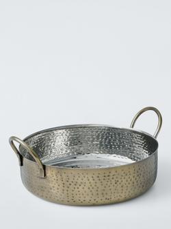 John Lewis Hammered Stainless Steel Balti Dish, 13cm, Gold, Gold Gold