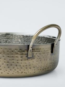 John Lewis Hammered Stainless Steel Balti Dish, 13cm, Gold - view 2, Gold Gold