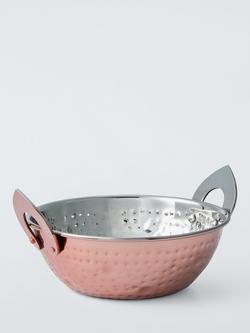John Lewis Hammered Stainless Steel Balti Dish, 14cm, Copper, Silver Multi Silver
