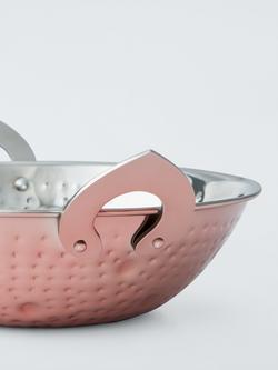 John Lewis Hammered Stainless Steel Balti Dish, 18cm, Copper - view 2, Silver Multi Silver