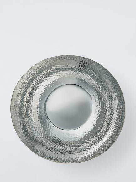 John Lewis Hammered Stainless Steel Angled Bowl, 25cm, Gold - view 2, Gold Gold
