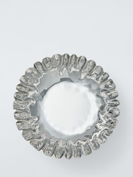 John Lewis Luxe Stainless Steel Serve Bowl, 24cm, Silver - view 2, Silver Silver
