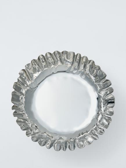 John Lewis Luxe Stainless Steel Serve Bowl, 32cm, Silver - view 2, Silver Silver