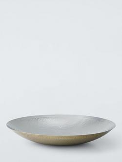 John Lewis Hammered Stainless Steel Serving Plate, 36cm, Gold/Silver, Silver Silver