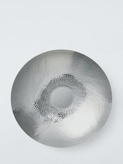 John Lewis Hammered Stainless Steel Serving Plate, 36cm, Gold/Silver - view 2, Silver Silver