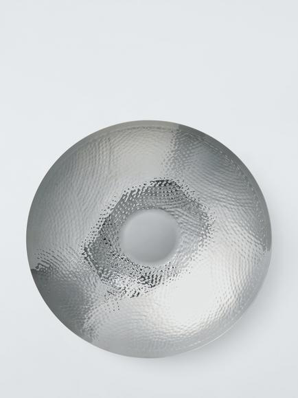 John Lewis Hammered Stainless Steel Serving Plate, 36cm, Gold/Silver - view 2, Silver Silver