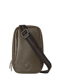 OSPREY LONDON The Compass Leather Sling Bag, Dark Olive