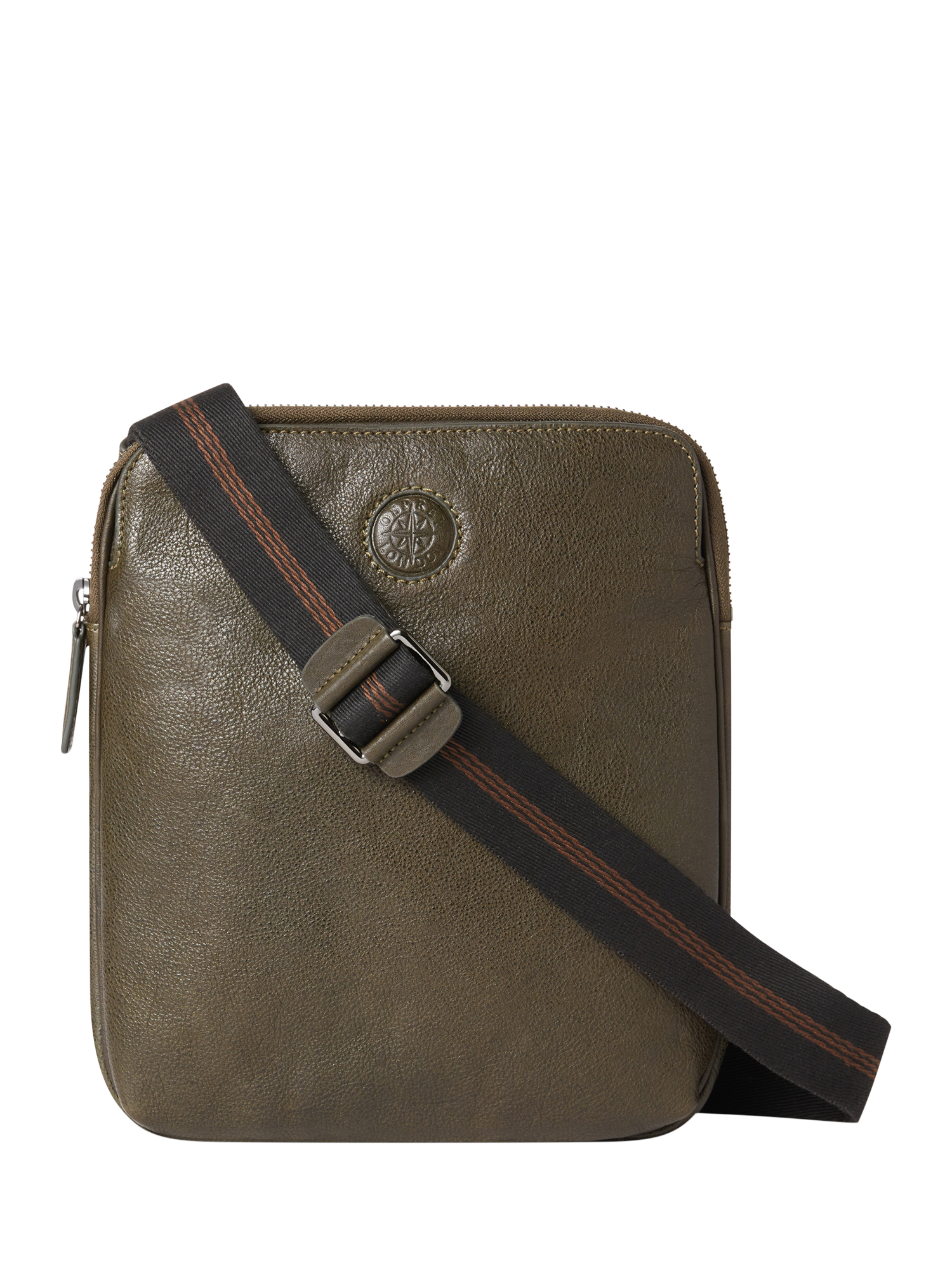 Product image 1 of 5, which shows OSPREY LONDON Compass Small Messenger Bag, Dark Olive