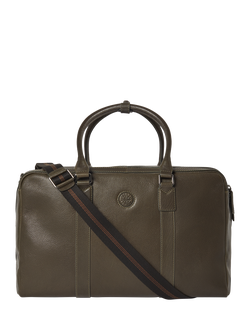 OSPREY LONDON Compass Leather Weekender Bag, Dark Olive