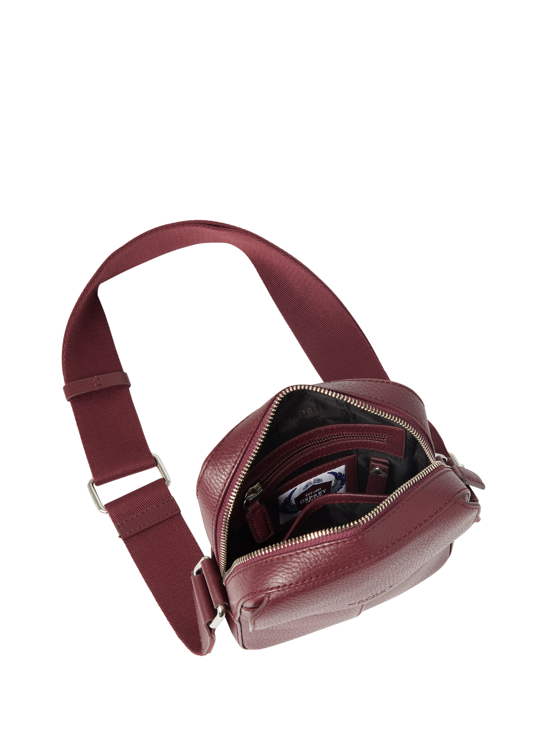 Product image 5 of 6, which shows Osprey Jacob Leather Phone Bag, Merlot